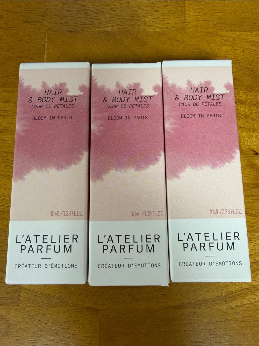 L'Atelier Parfum Bloom in Paris Hair & Body Mist . 3 Pack, Brand New!